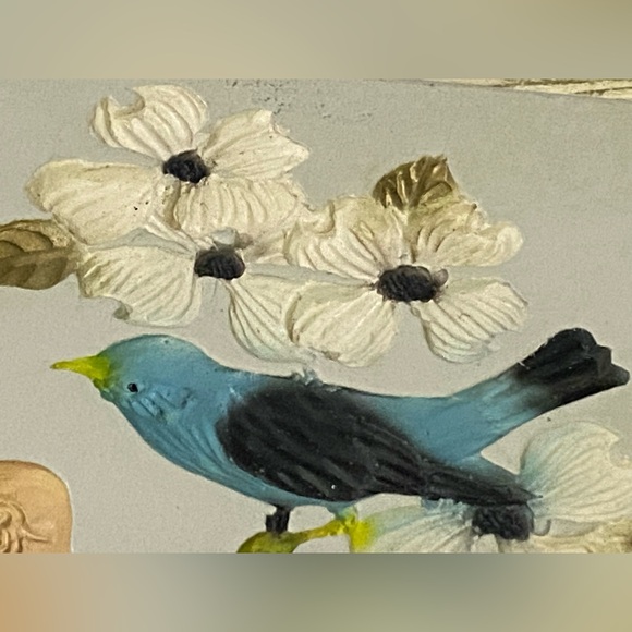 Pair of two vintage Devonware Chalkware wall hangings birds - Picture 7 of 9